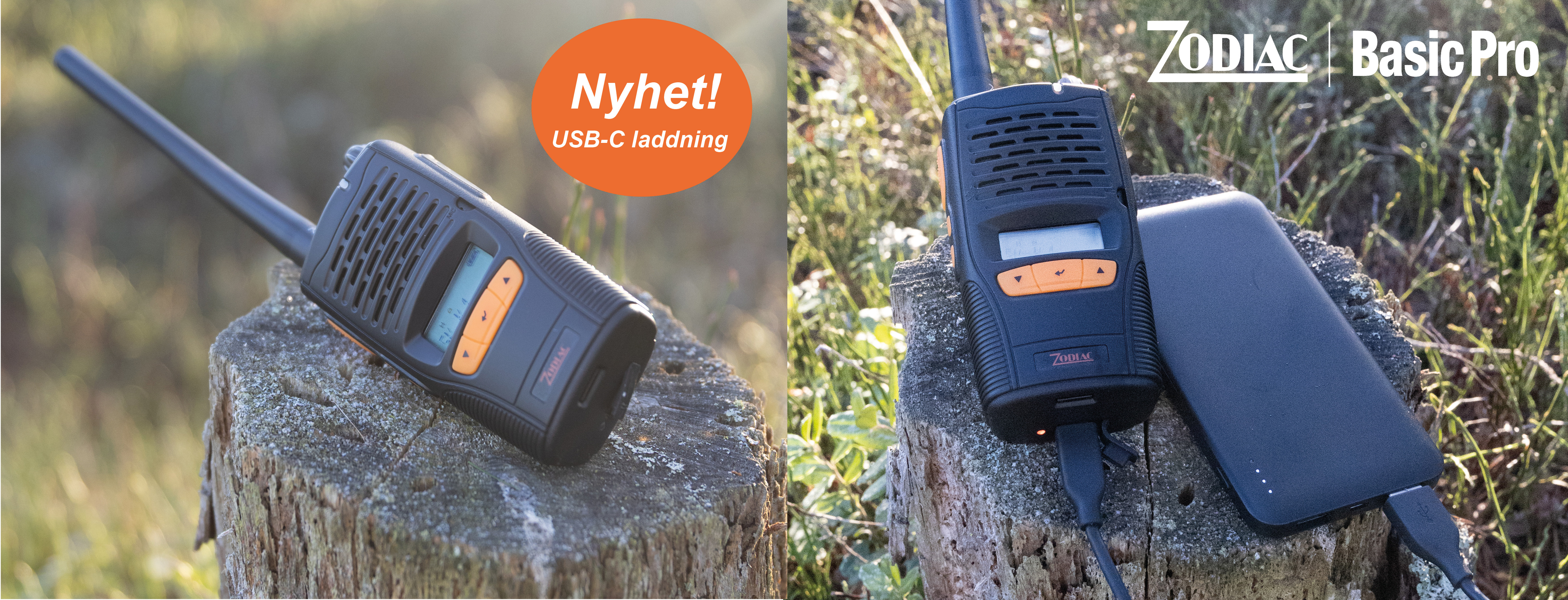 Nyhet! Laddas med USB-C i vägguttag eller via powerbank i skogen
